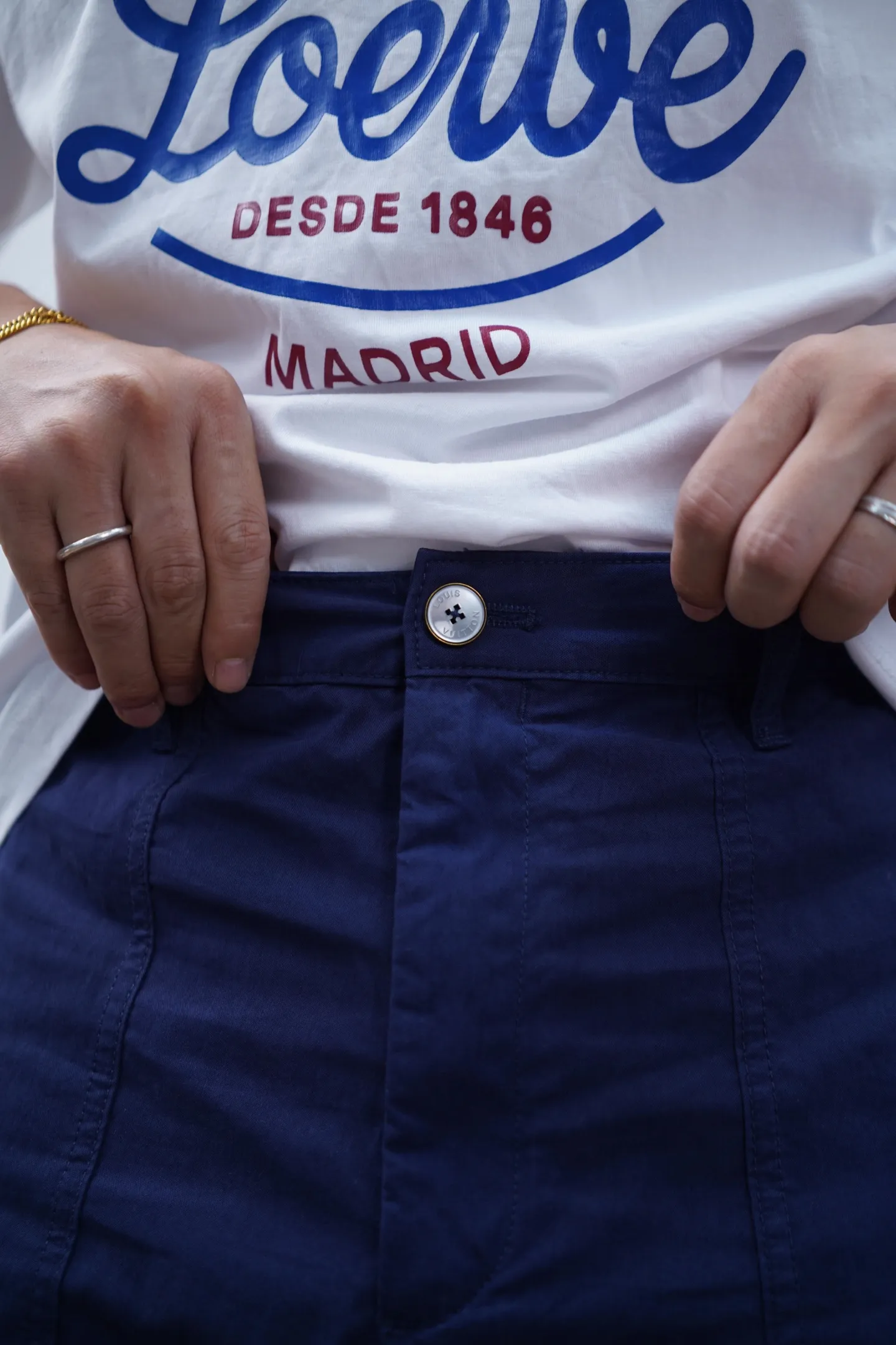 Louis Vuitton/Louis Vuitton LV logo indigo blue denim shorts